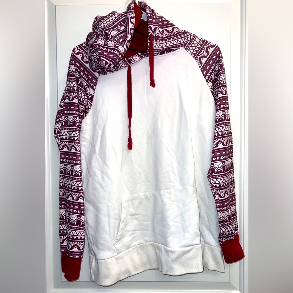 Maroon Aztec hoodie